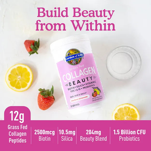 Grass Fed Collagen Beauty Strawberry Lemonade 9.52oz (270g) Powder